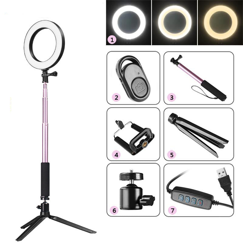 Aro de Luz LED RGB con Trípode para Fotos y Vídeo — Compatible con iPhone y Android