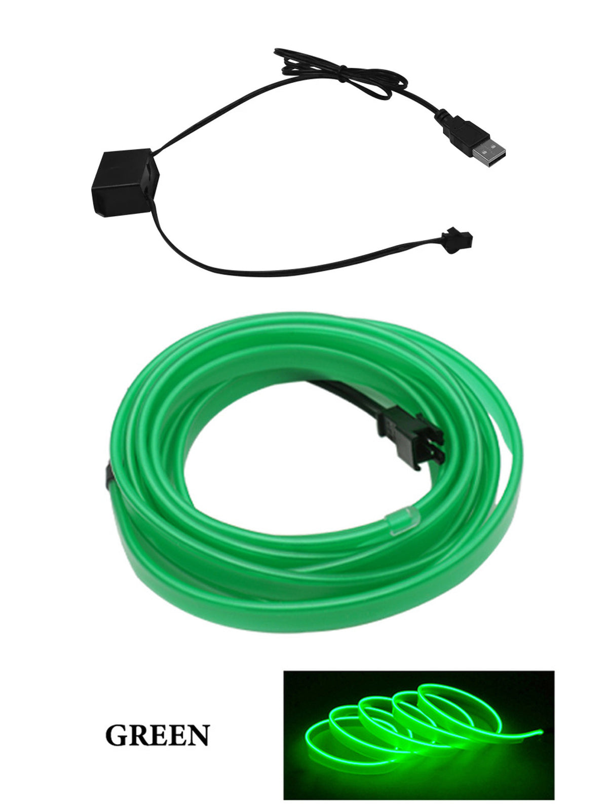 Luces LED ambientales para el interior del coche, panel LED USB para el salpicadero con ambiente, luces de neón flexibles con unidad USB