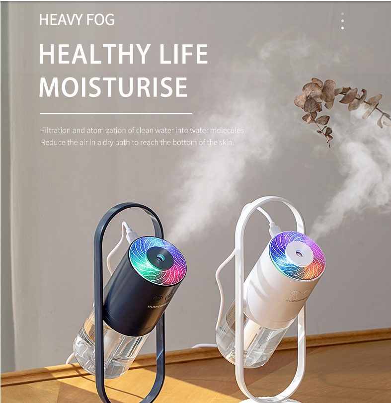 Humidificador USB Ultrasónico con Luz Nocturna — Ambiente Relajante para Dormitorio y Oficina