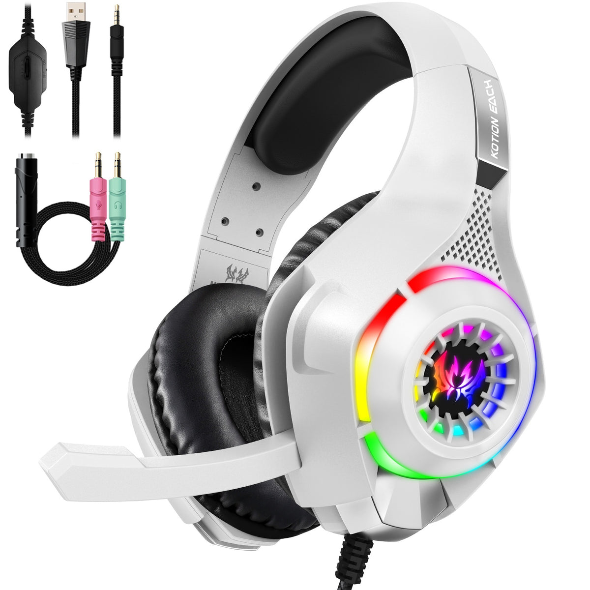 Auriculares Gaming con Micrófono y Luz LED RGB — Sonido Estéreo Bass para PS4, PC y Móvil