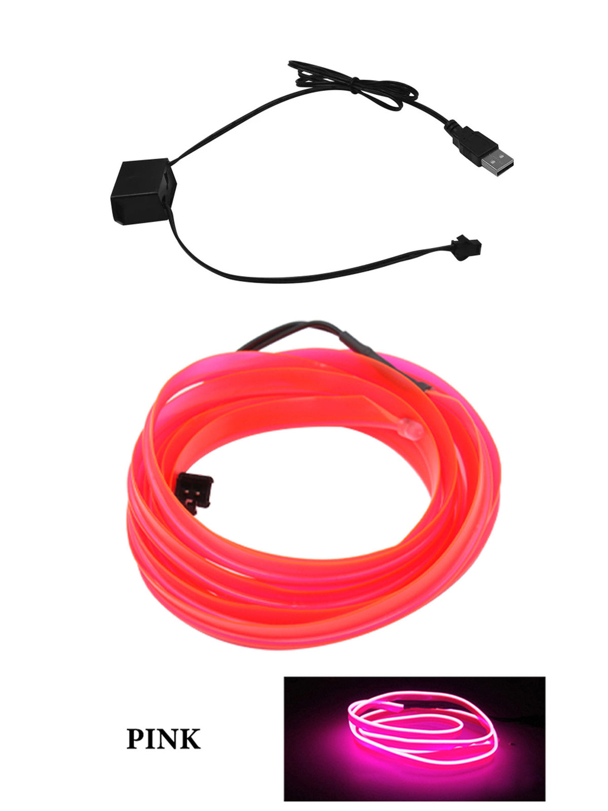 Luces LED ambientales para el interior del coche, panel LED USB para el salpicadero con ambiente, luces de neón flexibles con unidad USB